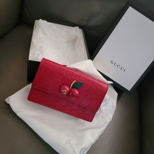 Gucci Leather Mini Bag - Cherry Red